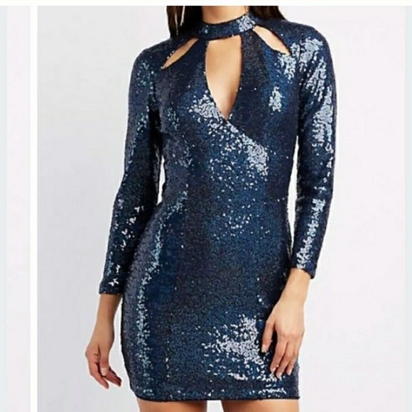 Charlotte Russe Dresses & Skirts - Blue Sequin Mini Dress